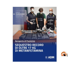 Sequestro record a Fiumicino: 17 kg di metanfetamina in cristalli