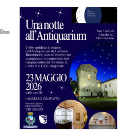 Notte Europea dei Musei 2026 “Una notte all’Antiquarium”