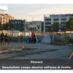 Pescara/Ex area di risulta, la Polizia locale smantella l'accampamento abusivo e denuncia gli occupanti