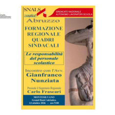 Montesilvano/SNALS Abruzzo, formazione regionale per i quadri sindacali