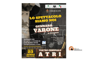 Atri. ‘Lo spettacolo siamo noi’, il concerto di Gennaro Varone e la sua band