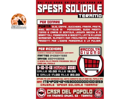 Teramo. "Spesa Solidale", Casa del Popolo  invita a partecipare.