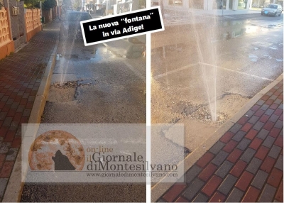 Montesilvano. Una nuova “fontana” zampilla in via Adige