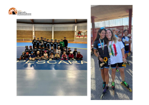 Nella foto 1: a sinistra Fabiola Marchione, a destra Serena Ricci Nella foto 2: squadra della Pescara Roller Team con gruppo di pre agonisti, agonisti categorie giovanissimi esordienti, agonisti categorie ragazzi allievi junior e senior