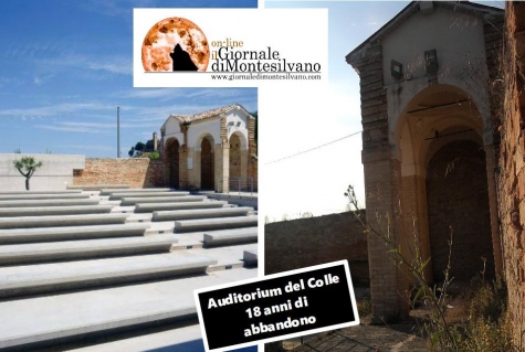 una foto che mostra l'Auditorium appena terminato nel 200 e oggi.