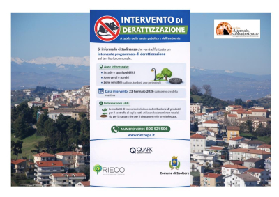 Comune di Spoltore, intervento di derattizzazione il 23 gennaio