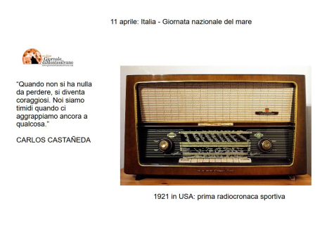 11 Aprile: 1921, prima radiocronaca sportiva