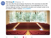 CERN di Ginevra. FCA ricorda Sergio Marchionne