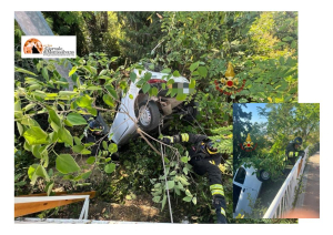 Città Sant'Angelo, auto fuori strada, sfonda ringhiera e finisce in una scarpata