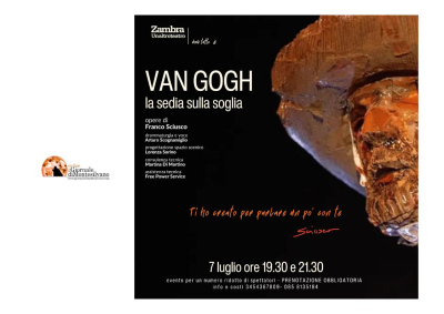 "Van Gogh, la sedia sulla soglia" dell'ortonese Sciusco all'Auditorium Zambra