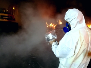 Valle Rovereto. Incendio all'impianto di trattamento rifiuti.