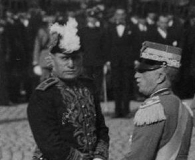 Il re con il duce Mussolini