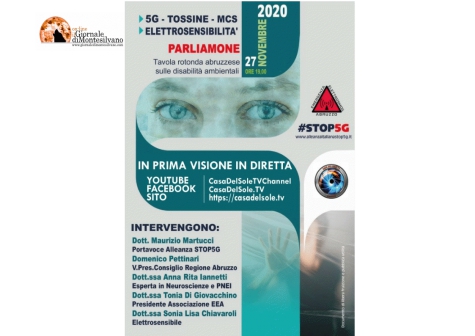 Tavola Rotonda Abruzzese sulle Disabilità Ambientali: “5G-Tossine-MCS-Elettrosensibilità”.