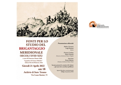 Teramo. Incontro sul Brigantaggio all'Archivio di Stato