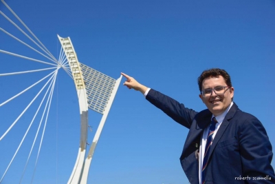 Assessore Antonio Blasioli e il Ponte