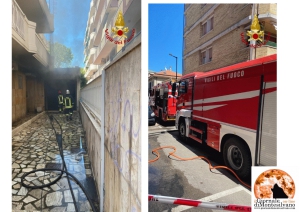 Pescara, incendio d'auto in via Ronchi.