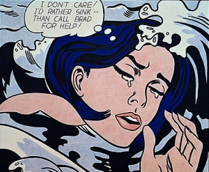 opera di Roy Lichtenstein Drowning Girl (also known as Secret Hearts or I Don&#039;t Care! I&#039;d Rather Sink)