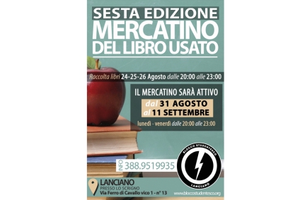 Lanciano/scuola, mercatino del libro usato.