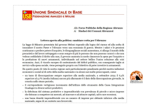 Lettera aperta alla politica: cambiare rotta per l’Abruzzo