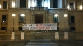 Provincia di Pescara, manifestazione di protesta, con uno striscione