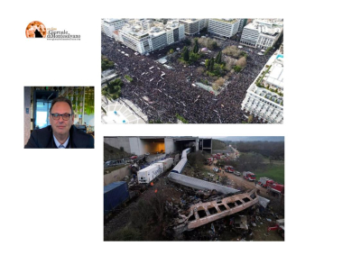 Proteste di massa dopo lo scontro ferroviario in Grecia del 2023