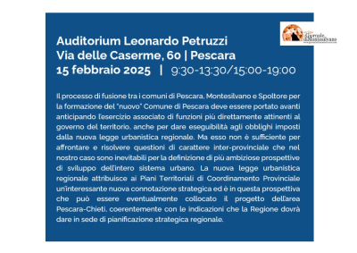 Sì alla nuova Pescara per progettare l’area Pescara - Chieti