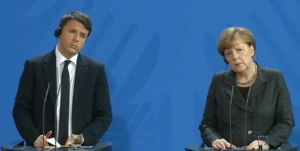 Renzi Merkel in conferenza