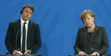 Renzi Merkel in conferenza