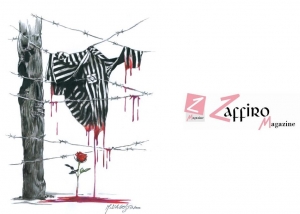 Illustrazione di Marco D'Agostino, "Panni stesi", per commemorare le vittime dell'Olocausto