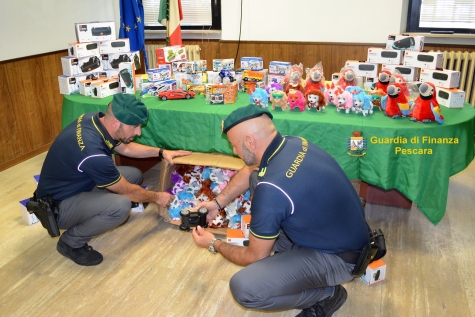 Sequestrati 400 giocattoli non sicuri in un negozio al centro di Pescara