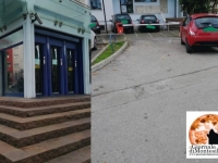 La banca dove è avvenuta la rapina e il parcheggio dove era fermo il portavalori