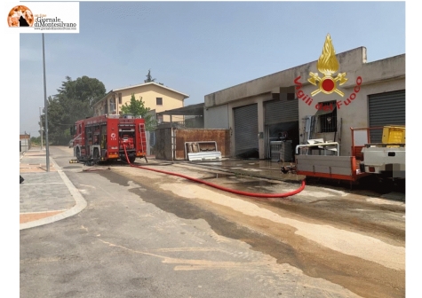 Villanova di Cepagatti, incendio in officina di lavorazione metalli