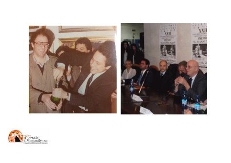 Una foto di Moniè con Gino Berardi e l'edizione al mumi del Premio D'Annunzio