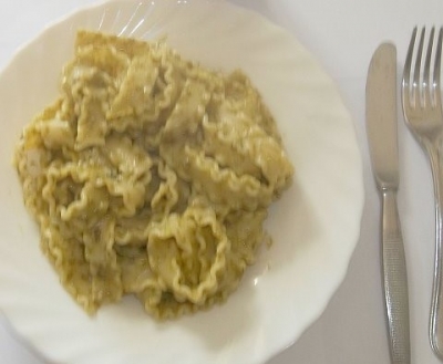 Pasta con crema alle cime di rape e besciamella
