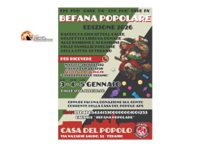Teramo, Befana Popolare, nella Casa del Popolo