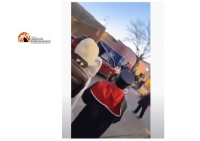 auto passa durante festa