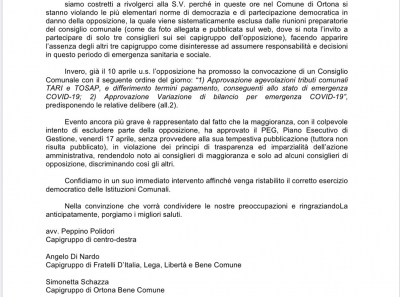 lettera al Prefettto