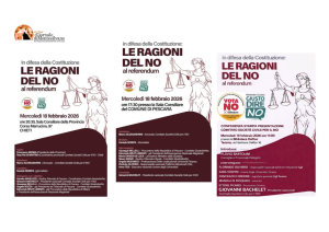 Referendum, tre appuntamenti in Abruzzo promossi dal Comitato regionale Società civile per il NO