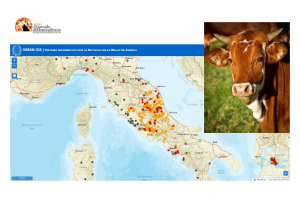 Nell’immagine: in rosso, i focolai di malattia già confermati, in arancio i sospetti focolai ancora da confermare (dati al 2 luglio 2025, fonte SIMAN GIS della Banca Dati delle Anagrafi Zootecniche)