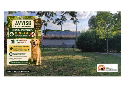 Montesilvano/Parco Libertà: area cani chiusa ai cani per ospitare cavalli.