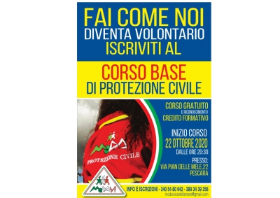 Protezione civile, pochi giorni per iscrizione al corso gratuito