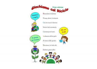 Montesilvano. Giochiamo col riciclo, domenica 3 aprile alle 15 in piazza Diaz