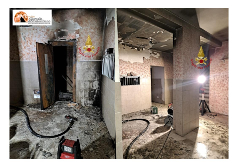 Pescara/via Caduti del servizio. Incendio in ascensore