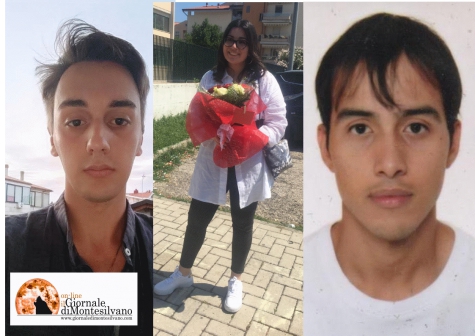 I 3 maturandi con lode. Alexandru Bogdan Nicolescu, Giada Maria Stasio Donatelli e di Guillermo Jariamillo Saa.
