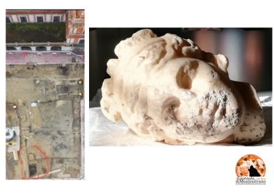 Chieti/Piazza San Giustino, affiora la testa di Venere sotto la Cattedrale