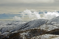 Abruzzo. Nevica al di sopra dei 600metri di altezza.
