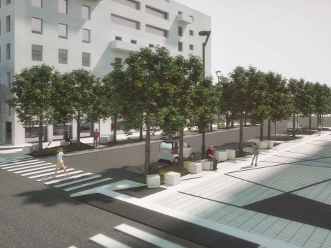 Pescara, marmo bianco su Via Regina Elena