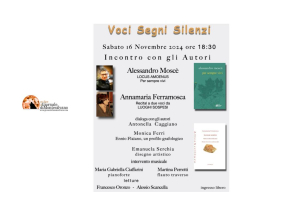 Ritorna l’evento culturale Voci Segni Silenzi, giunto alla seconda edizione.