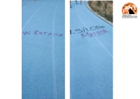Montesilvano/vandalismo, scritte sparay sulla pista dello stadio Mastrangelo