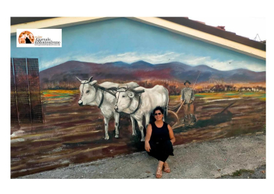 Street art a Valdevarri di Sante Marie Graziella Gagliardi con la sua pittura racconta e narra giorni lontani Sante Marie.